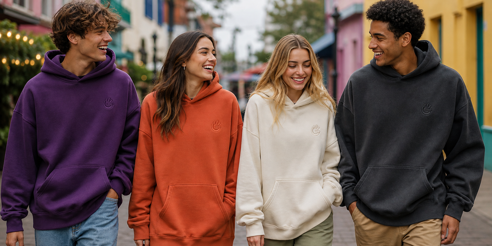 Amigos con sudaderas oversize personalizadas